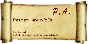 Petter András névjegykártya